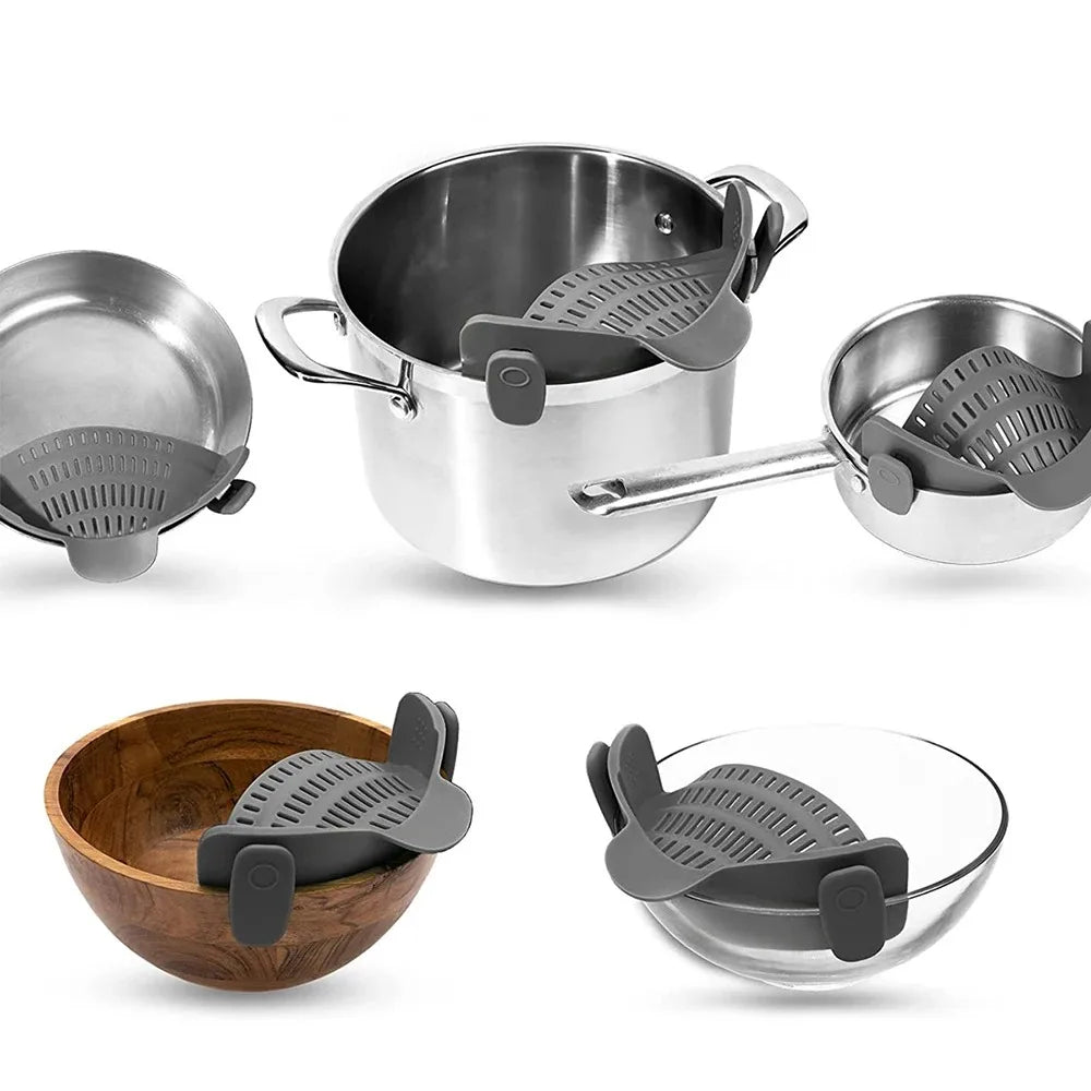 Silikonowy Durszlak Kuchenny - Klips do Garnków i Patelni